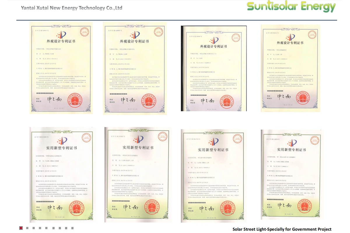 Self Cleaning Solar Street Light Certificates Self Cleaning Solar Street Light Certificates